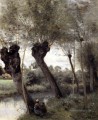 Saint Nicholas les Arras Saules sur les rives de la Scarpe Jean Baptiste Camille Corot